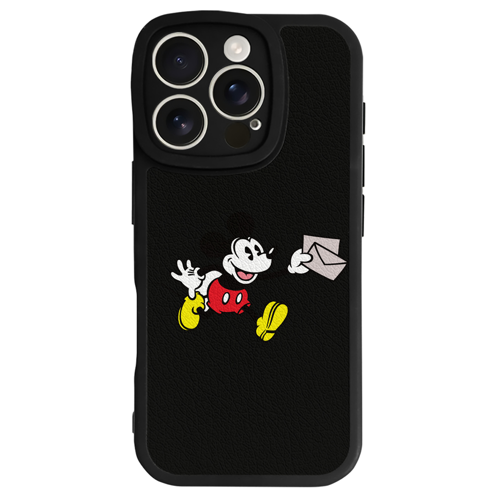 （画像用） ミッキーマウス Mickey Mouse 【iPhone 16シリーズ対応】シリコンスマホケース（レザー調） 材質：シリコン